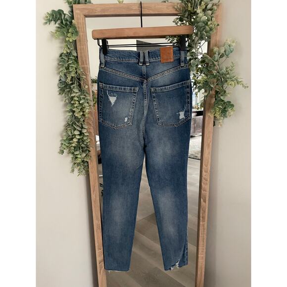 Free People Phoenix Ripped Skinny Jeans Size 26 Distressed Blue Denim - Picture 7 of 14